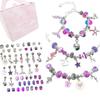 Conjunto de Pulseiras Sereia Roxa da Amazon Joias Roxas com Contas Colar DIY para Crianças Caixa de Presente Original