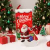 Calcetín Navideño Estampado Digital Transfronterizo Bolsa de Regalo de Papá Noel Roja Bolsa de Dulces Árbol de Navidad Chimenea Decoración Colgante