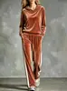 Outono/Inverno 2026 Novo Conjunto de Duas Peças Feminino Moda Casual Solta Manga Longa Calça Longa Estação Independente Transfronteiriça Europeia e Americana