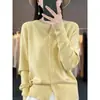 Nuevo cárdigan de punto 2026, chaqueta corta para mujer, ligera, simple, versátil, corte holgado, casual, cuello redondo, prenda exterior, manga larga