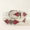 Cinturón de Cuero con Cuentas Estampado de Serpiente de Moda Personalizable para Mujer Cinturón de Cintura Retro Europeo y Americano Hebilla de Pin para Mujer Incrustada
