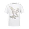 Camiseta de Manga Corta para Hombre Estilo Europeo Tendencia Caliente Ropa con Diamantes Águila para Hombre Holgada Camisa Social Talla Grande