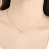 Collar de Acero Inoxidable con Diamante de Seis Garras de Temperamento de Alta Gama para Mujer, Cadena para Clavícula de Circonita de Lujo Ligero para Mujer, Suministro al por Mayor