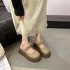 Calzado Exterior para Mujer Zapatillas de Media Pantufla con Lazo Estilo Nuevo Invierno 2025 con Falda Sandalias Mary Jane de Suela Gruesa Punta Francesa
