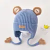 Gorro de Bebé Lana Gorro Infantil Otoño Invierno Niños y Niñas Lindo Tejido Súper Adorable Cálido Resistente al Frío Gorro con Protección para las Orejas