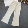 Calça Casual de Outono e Inverno para Meninas, Calça Flare Espessa de Veludo Cotelê com Forro de Lã, Tendência Estilo Coreano para Crianças