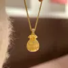 Nuevo Monedero con Moneda Auspiciosa China de Circonita Collar para Mujer Diseño de Nicho Ins Colgante de Bolsa de la Suerte Tallado Cadena de Clavícula de Lujo Ligero
