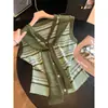 Cárdigan de Punto Retro a Rayas y Bloques de Color con Cuello, Estilo Coreano Perezoso y Relajado para Mujer, Nuevo Chaleco sin Mangas de Verano