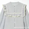 Comércio Exterior Transfronteiriço Roupas Femininas Novo Estilo Moda Europeia e Americana Cor Metálica Tira Decorativa em Camadas Camisa Listrada 2205810