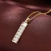 Colar de Bambu com Zircônia Moderno e Minimalista com Design Único, Novo Estilo Versátil da Moda, Corrente Elegante para Clavícula, Venda Direta do Fabricante