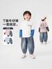 Conjunto de Ropa de Otoño para Niños: Camiseta de Manga Larga y Jeans, Ropa Infantil para Primavera y Otoño, Camiseta Básica y Pantalones Largos para Niños