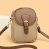 Tendência Cruzada da Primavera de 2026 Novo Estilo Bolsa de Ombro Cruzada de Mão Moda Simples Couro Macio Bolsa para Celular Porta-Moedas Universal