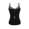 Design Puro e Sensual Renda Vazada Costurada Camisola Feminina Primavera e Verão Slim Fit Emagrecedora Para Usar Por Baixo Ou Por Cima Top Básico