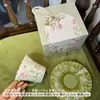 Caneca Cerâmica Floral Retrô, Copo de Bebida, Belo Presente de Aniversário para Casais e Meninas, Xícara e Pires de Café, Presente Souvenir