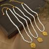 Collar francés suave elegante retro perla de agua dulce colgante retrato elegante exquisito estilo lujo ligero collar de perlas