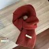 Bufanda Nueva Versátil de Color Sólido para Invierno 100% Lana Pura Otoño e Invierno Cálida de Punto Versátil Bufanda para el Cuello de Mujer