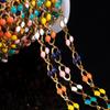 Color acero inoxidable aceite cadena ovalada de anillos color mixto gota de aceite cadena clavicular cadena bohemia hecha a mano accesorios de joyería diy