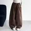 Calça Casual de Primavera e Outono para Meninas 2026 Novo Estilo Coreano para Crianças Médias e Grandes Calças Bloomers de Algodão Wide-Leg Transfronteiriço