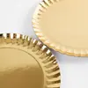 Platos de Papel Redondos Dorados Desechables para Láser, Cartón Gris Engrosado, Barbacoa de Oriente Medio, Diámetro 25 28 30 33cm