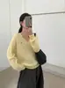 26 Outono Novo Estilo Blusa Estilo Coreano Cor Sólida Lã Pura Tricô de Trança com Bordado de Pônei Gola V Manga Longa Versátil Suéter para o Dia a Dia