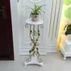 Soporte de Madera Blanco Estilo Chino de una Sola Planta Colgante para Plantas Verdes, Estante de Balcón de Hierro Forjado de una Sola Capa de Pie