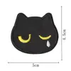 Emblema Bordado Gato Preto de Humor Sarcástico - Roupas Engraçadas, Bravas, Chateadas e Preguiçosas de Gato - Reparável para Furos, Passável a Ferro