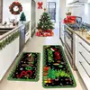 Set Navideño Transfronterizo Tapete de Cocina Antideslizante Absorbente de Agua Absorbente de Aceite Tira Larga Tapete de Piso Entrada Baño Tapete Resistente al Desgaste Dropshipping