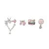 Novedad Studs para Hélice 316L Acero de Titanio Agujas, No Necesita Quitarse para Dormir, Pendientes de Tarjeta Rosa, Lindos Accesorios de Piercing para Oreja Estilo Coreano Dulce