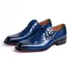 Zapatos de Piel de Punta Talla Grande Transfronterizos para Hombre Talla 38-47 Hebilla Formal de Negocios Novio Zapatos de Boda Piel de Vaca Venta Directa de Fábrica