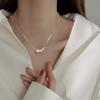 Collar de perlas artificiales para mujer, cadena de clavícula de lujo, elegante y versátil, accesorios de otoño e invierno, colgante simple de cuatro perlas a la moda