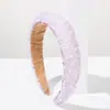 Diadema He Ming Estilo Coreano Moda Simple Color Sólido Adornada con Perlas Delgada Diadema de Gama Alta Elegante Versátil Lujo Ligero Accesorio para el Cabello