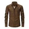Camisa de manga larga para hombre nueva transfronteriza con cuello, con estampado a cuadros, estilo moderno y casual
