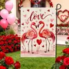 Bandera de Jardín para el Día de San Valentín 2026 Nuevo Patrón de Amor Impreso Atmósfera del Día de San Valentín Bandera Decorativa Personalizada con Fotos
