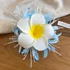 Pinza para el Cabello con Flor de Tela Estilo Super Hada para Primavera y Verano, Pinza de Pico de Pato Lateral Dulce Estilo Vacaciones en la Costa, Accesorio para el Cabello Único y Elegante