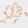 Pulseira Pingente Pequeno Folha de Bambu Banhada a Ouro 18K que Preserva a Cor Acessórios de Pingente para Pulseira Pulseira DIY Corda Trançada Pingentes com Contas Acessórios Atacado