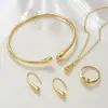 Conjunto de Joyería Exquisito de Pulsera y Collar de Gota de Agua Europeo y Americano, Pendientes de Gota de Agua, Joyería de Pulsera Grande, Conjunto de Joyería de Cuatro Piezas