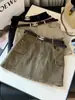 Saia Jeans Vintage Lavada para Trabalho Feminina, Nova Outono Versátil Justa ao Corpo com Múltiplos Bolsos Curta Evasê para Meninas Modernas
