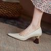 Tacones Altos de Punta Francesa para Mujer Primavera 2025 Nueva Llegada Moda Tacón Grueso con Forma Zapatos Exteriores para el Trabajo Pies No Cansados Zapatos Individuales