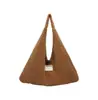 Bolso Tote de Lana de Cordero de Gran Capacidad para Mujer 2025 Otoño Nuevo Lona Felpa Textura de Alta Calidad Bolso de Hombro Único