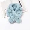 [Doble bola 12 bolas] Versión coreana de bufanda de felpa de imitación de piel de conejo Rex para mujer, bufanda cálida de otoño e invierno para estudiantes, jersey