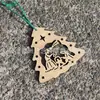 Suministro de Calidad Artesanías de Madera Comestibles Creativo Madera Dorado Navidad Regalo Colgantes Fabricante de Origen