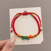 Pulsera con Colgante de Zongzi para Niños DIY Ajustable Festival del Bote del Dragón Cuerda Colorida 2026 Nueva Pulsera del Festival del Bote del Dragón Venta al por Mayor para Puestos de Mercado