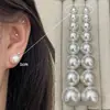 Pendientes Retro de Cuentas de Pan Oversize, Pendientes de Perla Sencillos y Personalizados de Aguja de Plata S925 Exagerados de Gama Alta