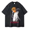 Camiseta Anime Death Note Vintage Lavada Camiseta Yagami Light
