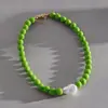 Collar Transfronterizo Nuevo Estilo Bohemio Europeo y Americano para Mujer Diseño de Nicho Cadena para Clavícula con Perlas Barrocas