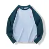Secagem Rápida Respirável ao Ar Livre~Costura Color Block! Estilo Montanha Casual Esportivo Gola Redonda Confortável Manga Longa Camiseta 9075