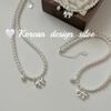 Joyería de plata estilo ins de Corea del Sur plata esterlina S925 collar de cuentas de lazo de perla Swarovan nicho alto sentido
