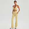 Conjunto de Yoga Europeu e Americano Cloud-Sense, Costas Bonitas Vazadas, Conjunto de Yoga Justo, Conjunto de Calça Micro-Flare para Esportes de Corrida ao Ar Livre e Fitness