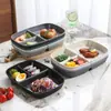 Plato de desayuno dividido para el hogar estilo Ins, plato de fruta, plato largo cuantitativo para reducción de grasa, control de peso, comida, plato de tres compartimentos, venta al por mayor
