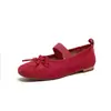 Bailarinas de Gamuza sin Cordones de Punta Baja para Mujer, Zapatos Planos de Estilo Bosque Sencillo, Zapatos Casuales para Mujer, Mary Jane